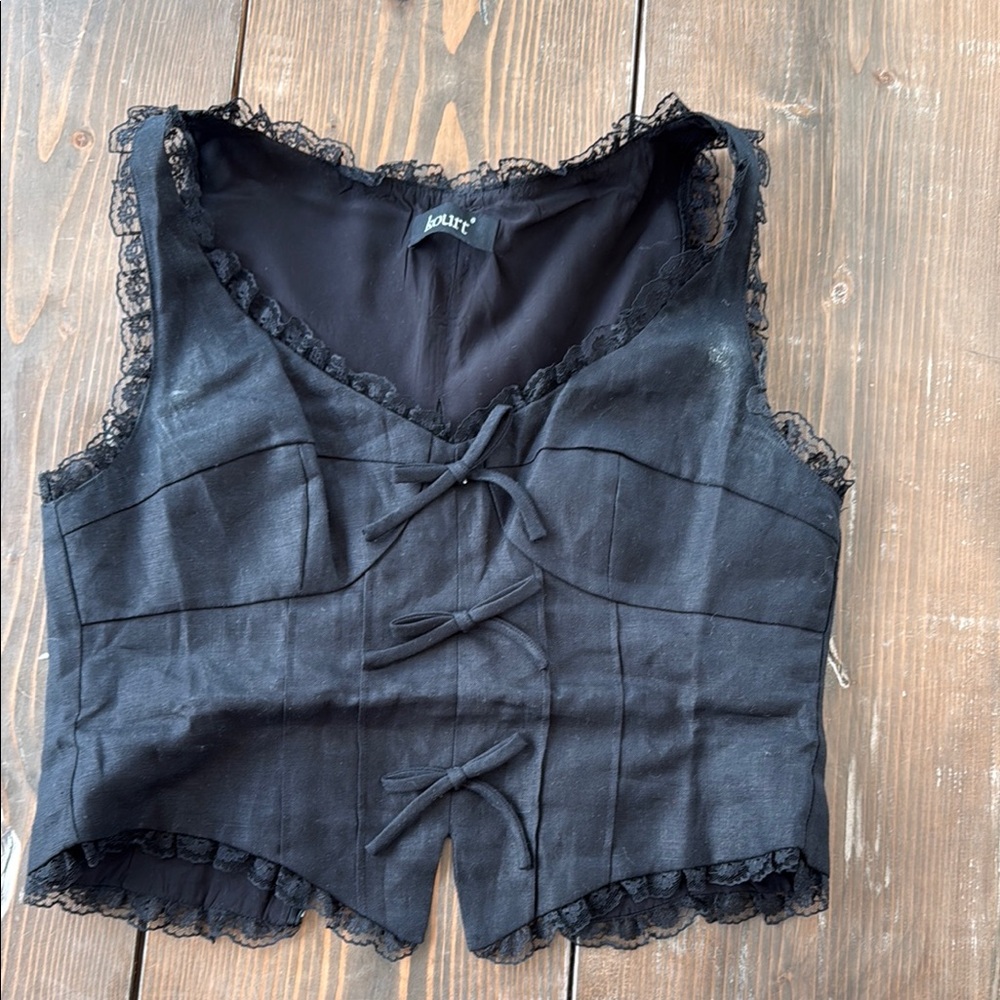 Black Lace Tank Blouse